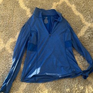 Dan skin now large blue 1/4 zip top
